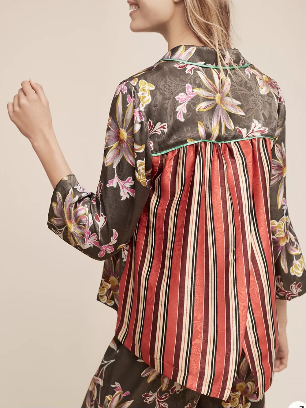 NWT E by Eloise Anthropologie 2 piece Pajama Set Top & Bottom - Picture 3 of 15